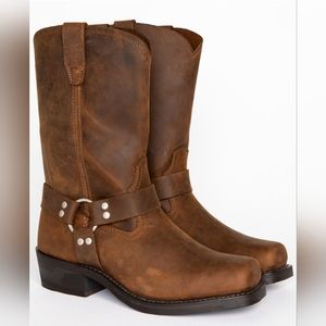 PRICE DROP!~BROTHERS & SONS MEN'S PULL ON MOTORCYCLE BOOTS - SQUARE TOE